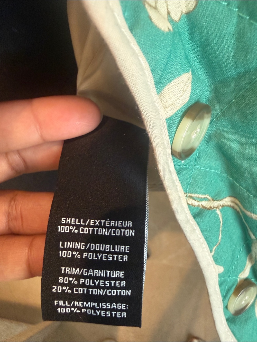 7 For All Mankind Green Floral Quilted Bomber Jacket - Picture 7 of 7
